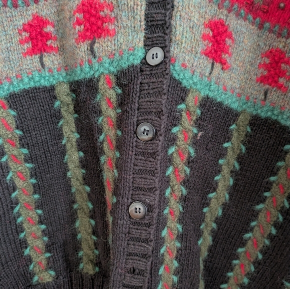 Talbots Vintage Christmas Wool Button-Up Cardigan M - Picture 8 of 12